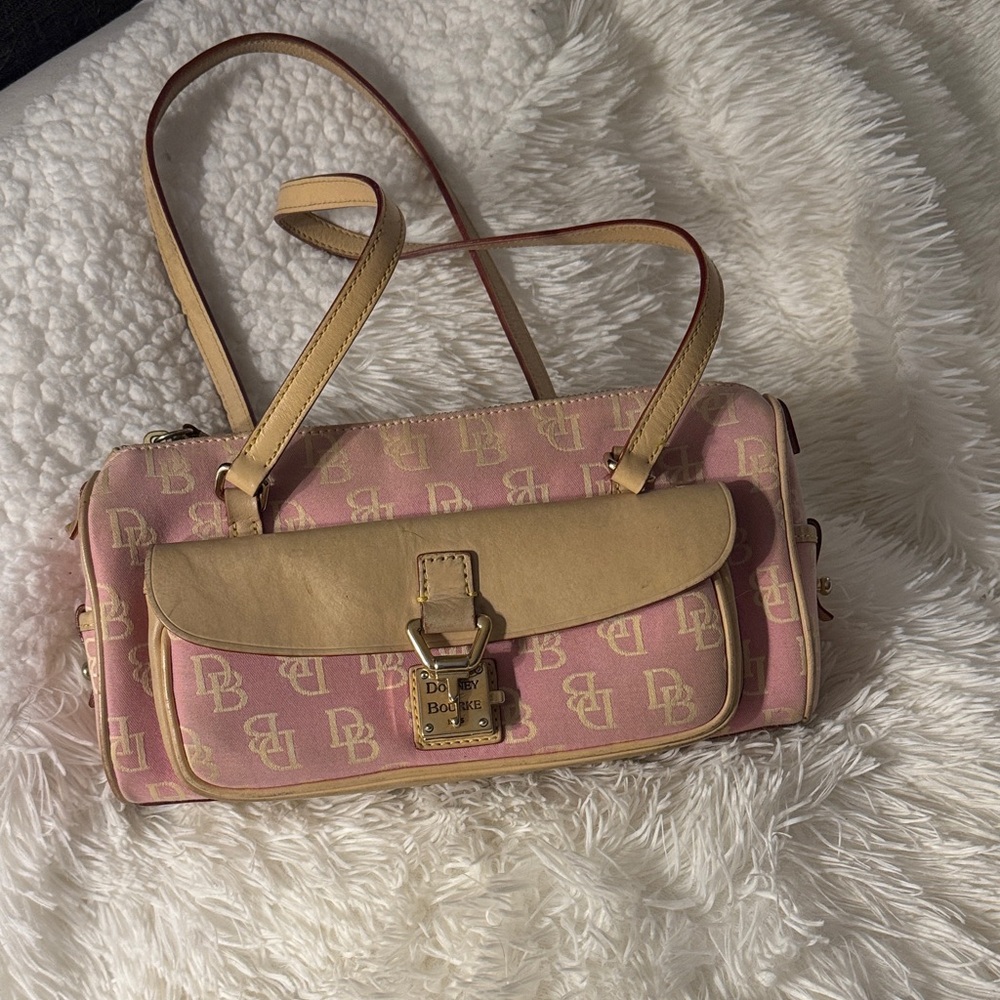 Dooney & Bourke Pink and Beige Shoulder Bag